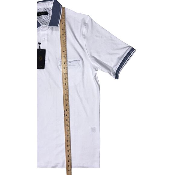 NWT Garnet Clothier Short Sleeve White Polo Shirt with Placket XL - Picture 3 of 6